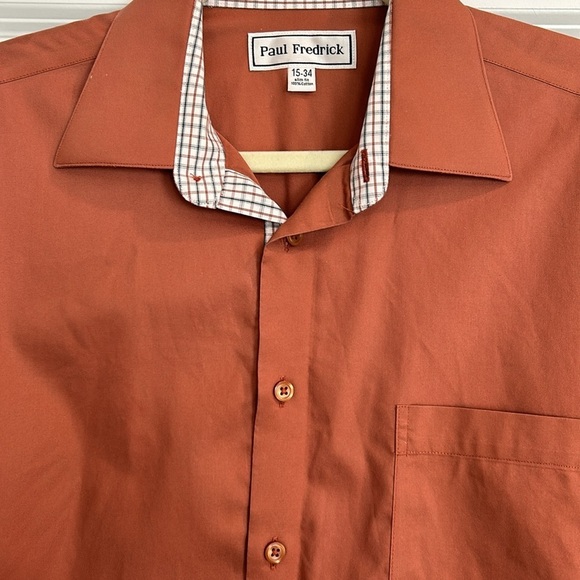 Paul Fredrick 15-34 Slim Fit 100% Cotton Long Sleeve Button Down Collared Shirt - Picture 2 of 10